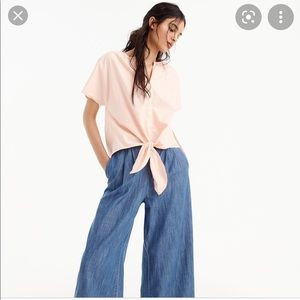 J Crew blouse with tie up! Size S.